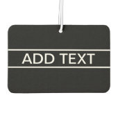 Désodorisant Pour Voiture Texte personnalisable | Bold Modern Black & White (Dos)