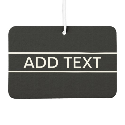 Désodorisant Pour Voiture Texte personnalisable | Bold Modern Black & White (Devant)