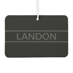 Désodorisant Pour Voiture Texte personnalisable Gras moderne noir et gris