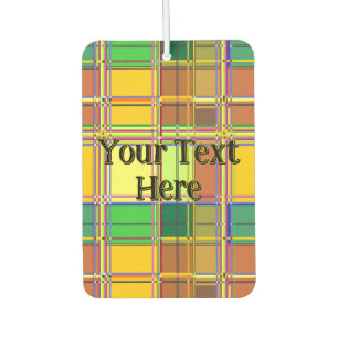 Désodorisant Pour Voiture Tissu coloré des Caraïbes Madras Tartan