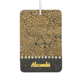 Désodorisant Pour Voiture Tissu empreinte de léopard étincelant (Devant)