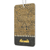 Désodorisant Pour Voiture Tissu empreinte de léopard étincelant (Gauche)