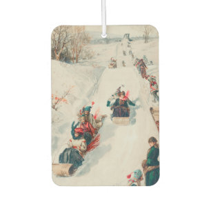 Désodorisant Pour Voiture "Tobogganing", Chromolithographie, Louis Prang & C