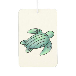 Désodorisant Pour Voiture tortue de mer peinte à l'aquarelle dessin animé bl