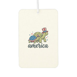 Désodorisant Pour Voiture Tortue Patriotique Amérique Gravure Vintage Design