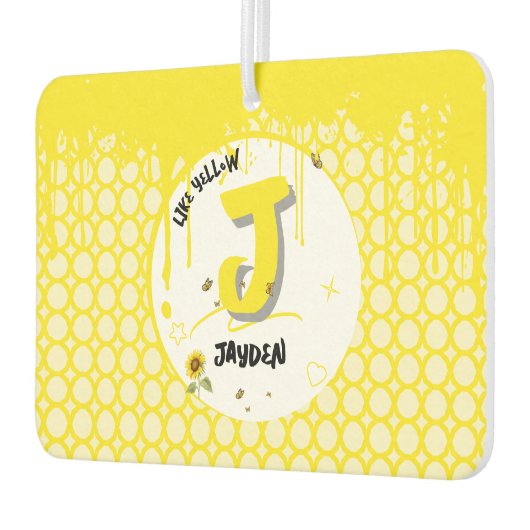 Désodorisant Pour Voiture Tournesol Aquarelle avec Papillons Comme Jaune (Gauche)