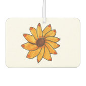 Désodorisant Pour Voiture Tournesol Jaune Marqueur main tiré (Devant)