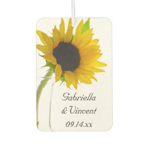 Désodorisant Pour Voiture Tournesol jaune sur mariage blanc Favoriser