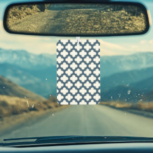 Désodorisant Pour Voiture Trellis bleu blanc et marine, treillis, Quatrefoil