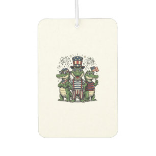 Désodorisant Pour Voiture Trio d'alligators patriotiques vintage T-shirt du 