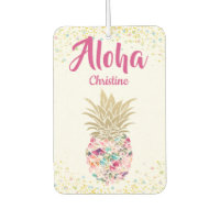 Tropical Rose Or Ananas Floral Personnalisé