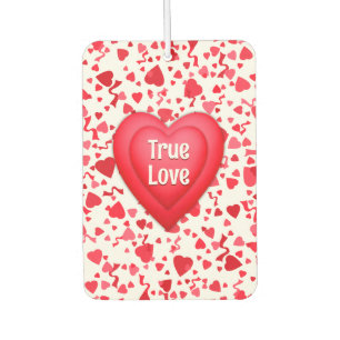 Désodorisant Pour Voiture True Love Red Confetti Coeurs Personnalisé