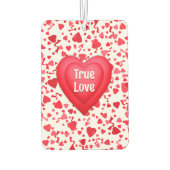 Désodorisant Pour Voiture True Love Red Confetti Coeurs Personnalisé (Dos)