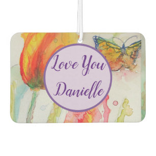 Désodorisant Pour Voiture Tulip Aquarelle fleurie art Voiture Air Freshener