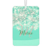 Désodorisant Pour Voiture Turquoise turquoise agate aqua monogramme ajouter (Dos)