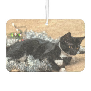 Désodorisant Pour Voiture Tuxedo Kitten Tinsel et lumière Air Freshener