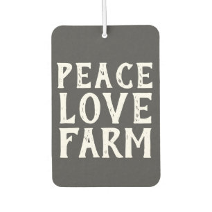 Désodorisant Pour Voiture typographie de la ferme PEACE LOVE   Coussin extér