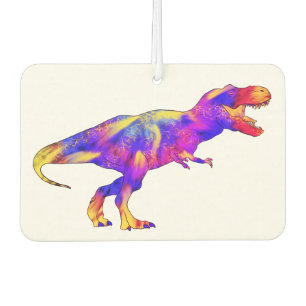 Désodorisant Pour Voiture Tyrannosaurus Rex Coloré Dinosaure Psychedelique