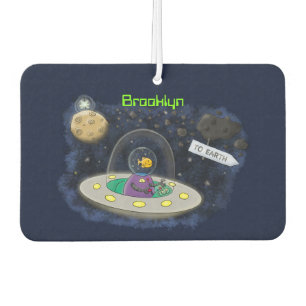 Désodorisant Pour Voiture Un joli poisson heureux dans l'espace dessin animé