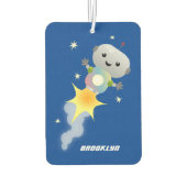 Désodorisant Pour Voiture Un mignon robot volant dans l'espace dessin animé (Dos)