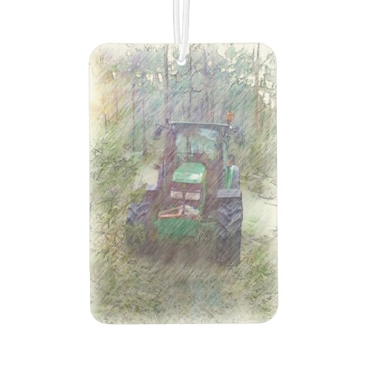 Désodorisant Pour Voiture Un tracteur dans la forêt (Dos)