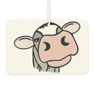 Désodorisant Pour Voiture vache de dessin animé noir blanc rose baiser gris
