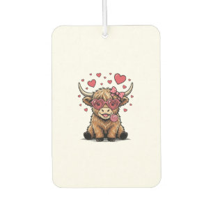 Désodorisant Pour Voiture Vache des Highlands mignonne Saint Valentin lunett