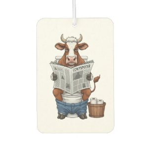 Désodorisant Pour Voiture Vache sur Toilet PNG, animal de ferme amusant