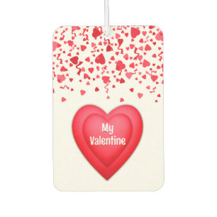 Désodorisant Pour Voiture Valentine Red Confetti Coeurs Personnalisé