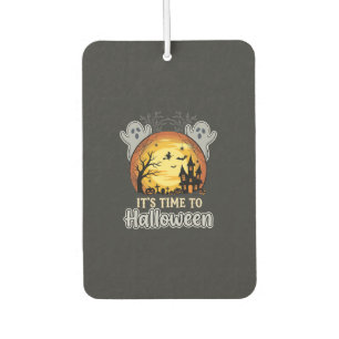 Désodorisant Pour Voiture Vecteur de lune hantée Halloween fantômes et cimet