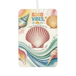 Désodorisant Pour Voiture Vibes d'été Retro Beach Illustration