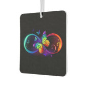 Désodorisant Pour Voiture Vibrant infinity with rainbow butterfly on black (Gauche)