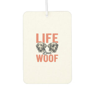 Désodorisant Pour Voiture Vie Amour Woof Chien Graphisme Rétro_1