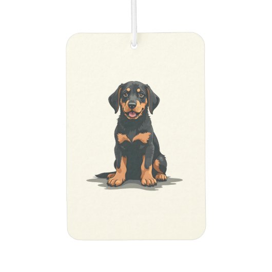 Désodorisant Pour Voiture Vintage Black and Tan Dog Back View Illustration P (Devant)