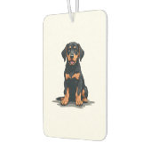 Désodorisant Pour Voiture Vintage Black and Tan Dog Back View Illustration P (Gauche)