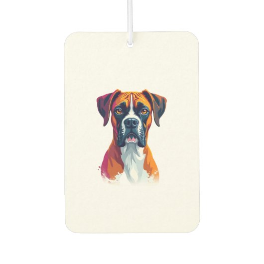 Désodorisant Pour Voiture Vintage Boxer Dog Portrait Color Splash Pop Art Il (Devant)