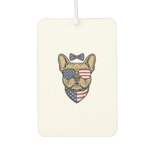 Désodorisant Pour Voiture Vintage Bulldog français patriotique Art vectoriel
