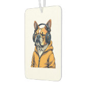 Désodorisant Pour Voiture Vintage Bulldog in Headphones Wearing Hoodie Music (Gauche)