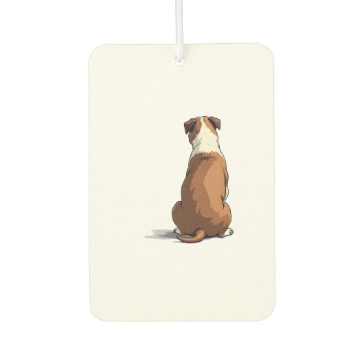 Désodorisant Pour Voiture Vintage Bulldog Rear View Illustration Dog Lover G (Devant)