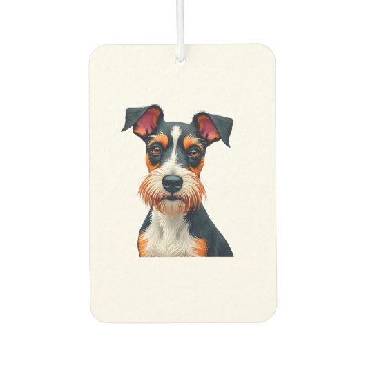 Désodorisant Pour Voiture Vintage Colorful Dog Portrait Illustration Retro T (Devant)