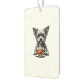 Désodorisant Pour Voiture Vintage Dog Holding Tea with Glasses Retro Pet Ill (Gauche)