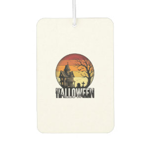 Désodorisant Pour Voiture Vintage Halloween Maison Hantée Coucher de Soleil