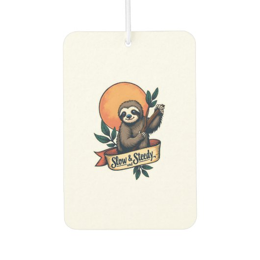 Désodorisant Pour Voiture Vintage Sloth T-Shirt Slow and Steady Humor Design (Devant)