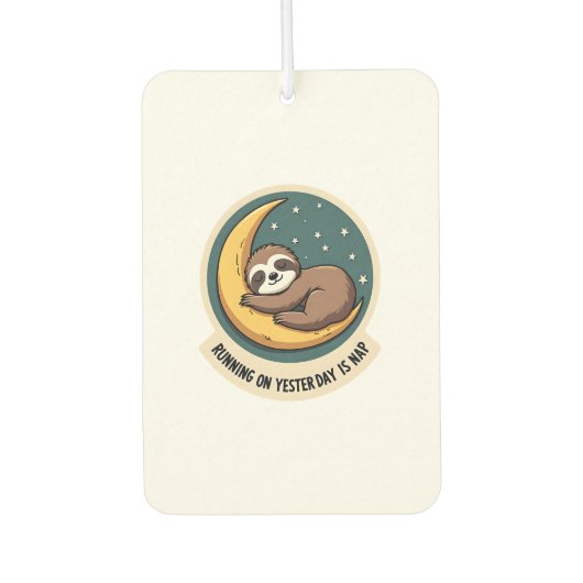 Désodorisant Pour Voiture Vintage Sloth Tired Quote Funny Retro Animal Desig (Devant)