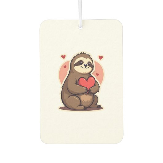 Désodorisant Pour Voiture Vintage Sloth Valentine Cute Retro Love Design 2 (Devant)