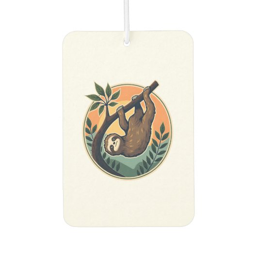 Désodorisant Pour Voiture Vintage Sloth Vector Retro Wildlife Badge 2 (Devant)