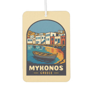Désodorisant Pour Voiture Vintage voyage Mykonos Grèce île Retro de bord de