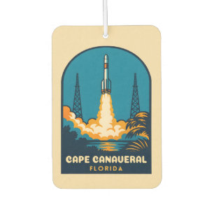 Désodorisant Pour Voiture Vintage voyage rétro Cape Canaveral Floride Rocket