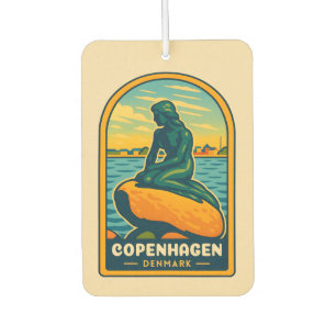 Désodorisant Pour Voiture Vintage voyage rétro Copenhague Danemark Sirène
