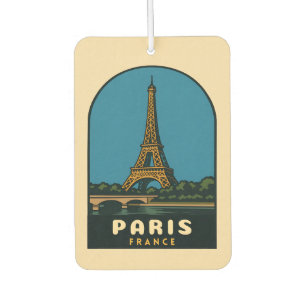 Désodorisant Pour Voiture Vintage voyage rétro Paris France Tour Eiffel